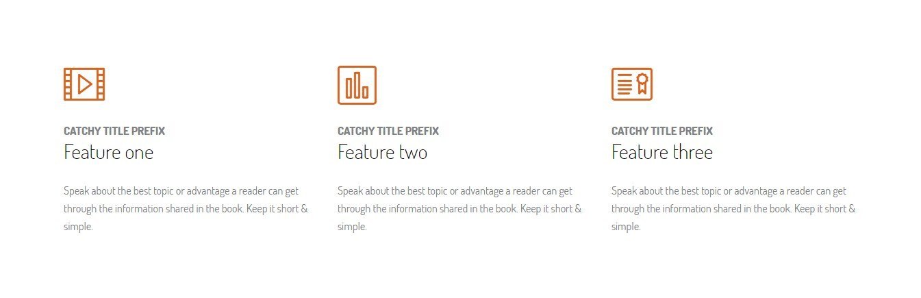 Feature section on Book store Page template for Beaver Builder