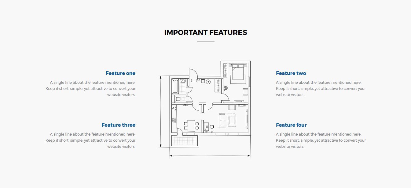 Features section on Beaver Builder Template