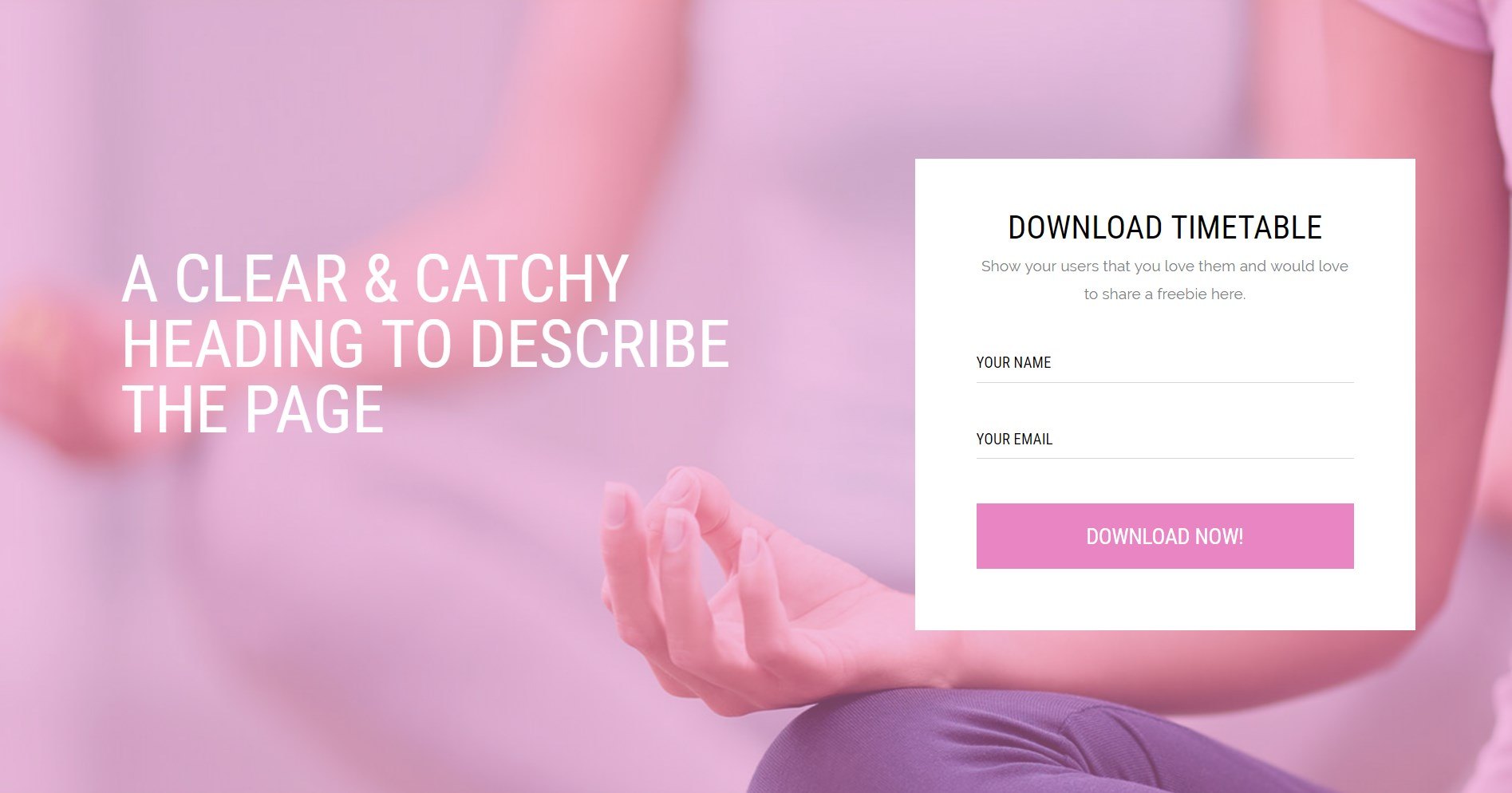 MailChimp Subscription form in heading section of Yoga template - Ultimate Addons Template