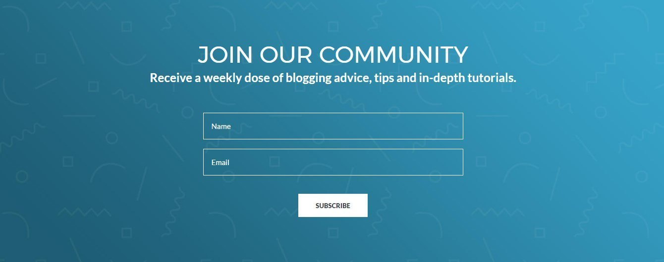 MailChimp Subscription Form on Blog page template