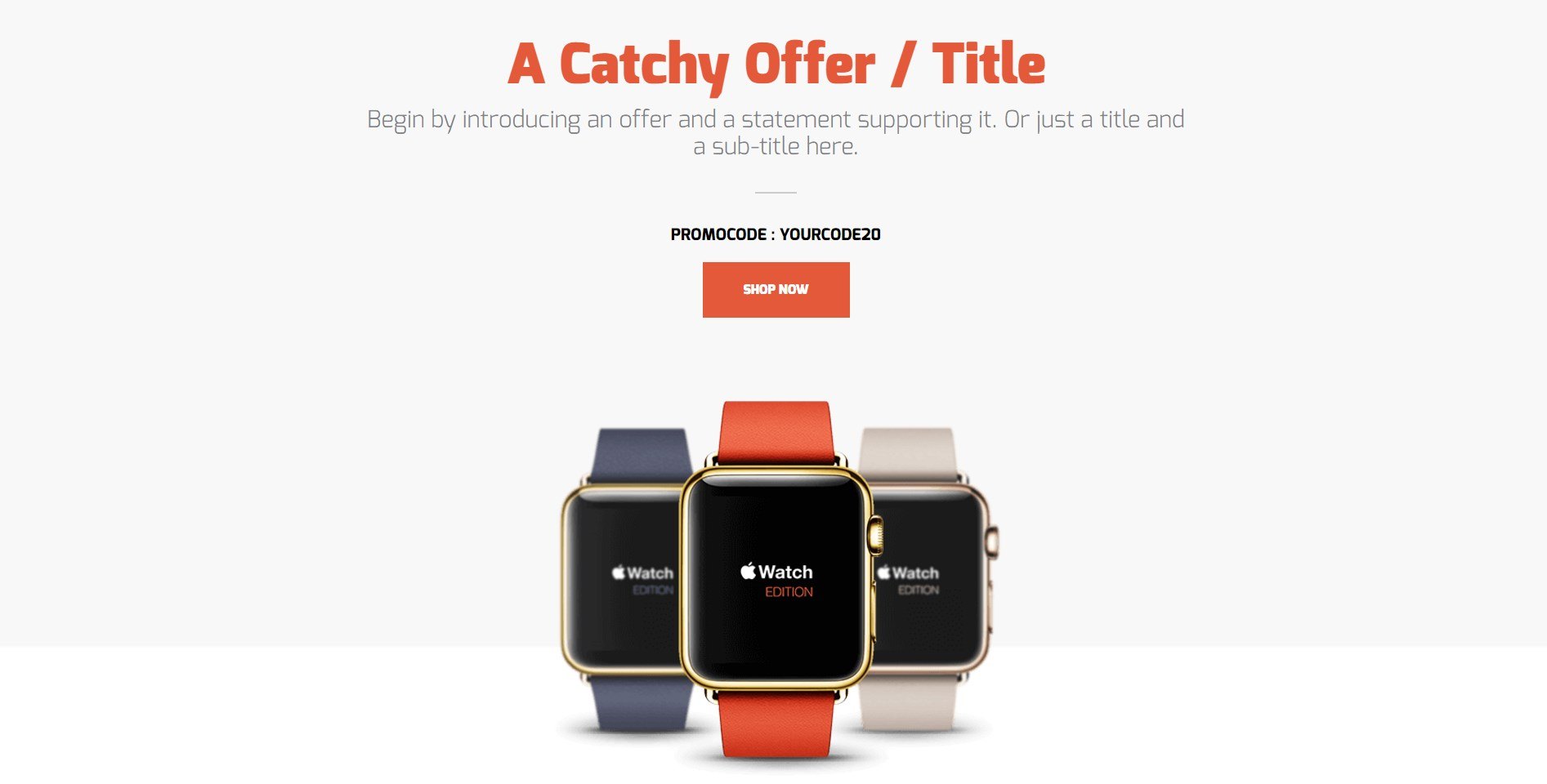 Heading section - Watch store Page Template