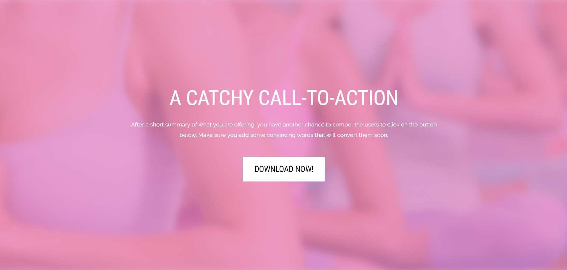 Call-to-action section on Yoga Page Template