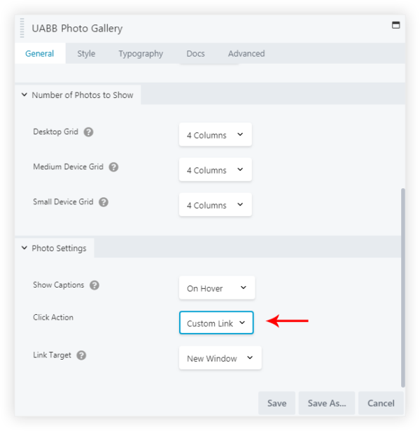 How to Add Custom Links to Photo Gallery images? - Ultimate Addons for ...