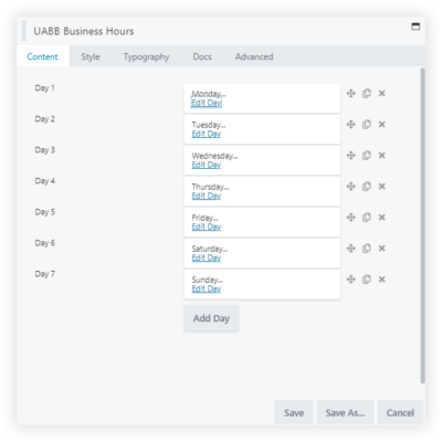 Business Hours Module in UABB – Ultimate Addons for Beaver Builder