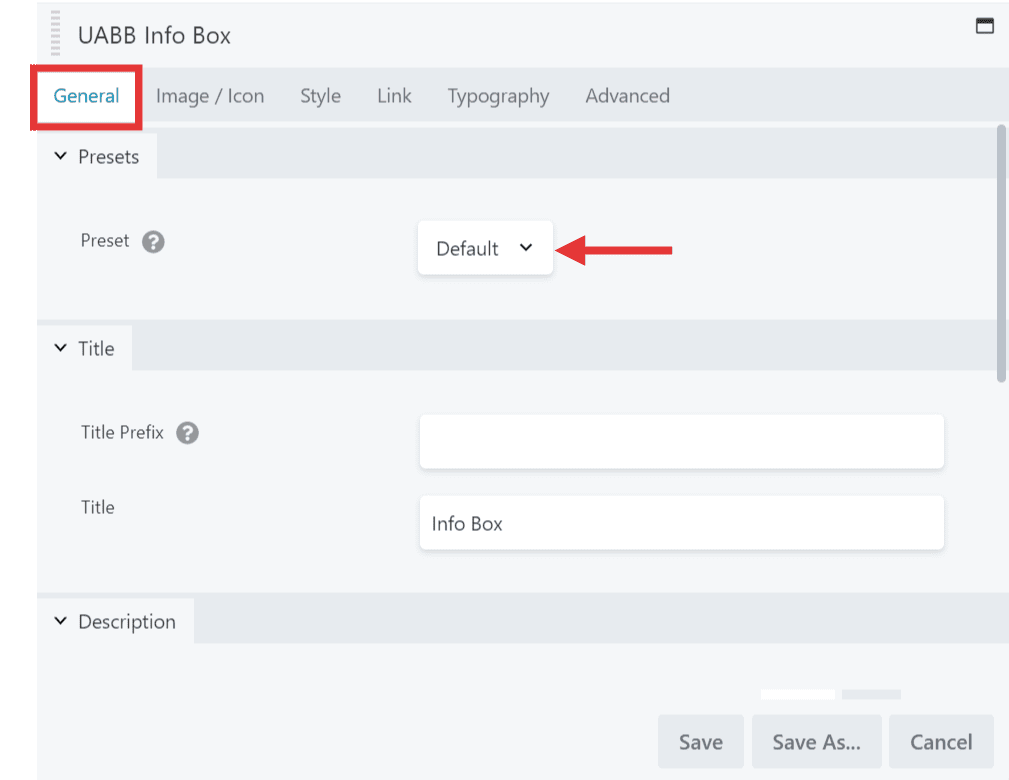 info box module preset