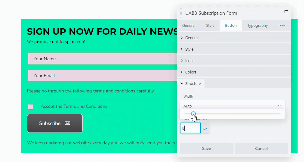 UABB-subscription-form-button-structure