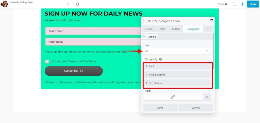 UABB-subscription-form-typography